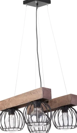 Holz Pendelleuchte Metall Schwarz bis 0,9 m gemütlich