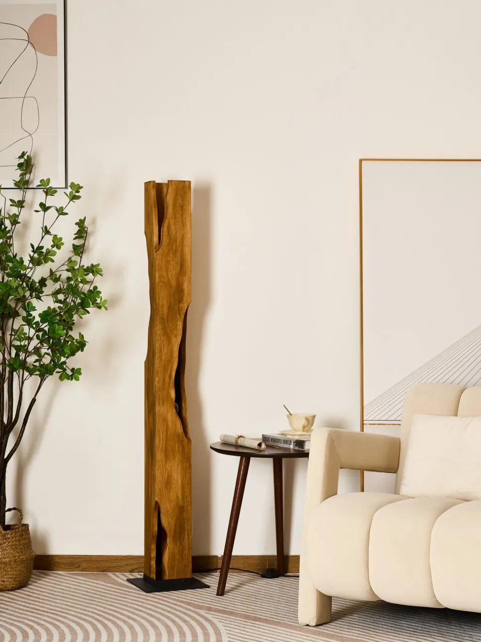 Holz Stehlampe Skandinavisch 141 cm klein E27 wohnlich