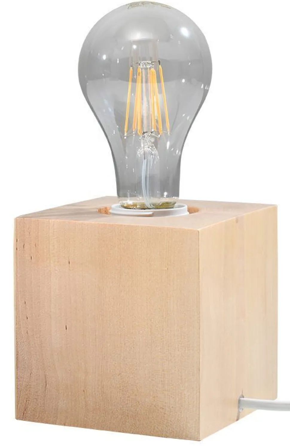 Holz Tischlampe eckig H:10cm klein Modern dekorativ für