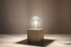 Holz Tischlampe eckig H:10cm klein Modern dekorativ für