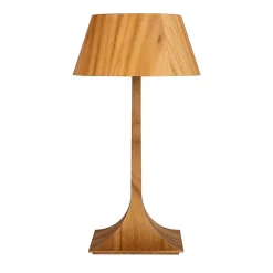 Holz Tischlampe Modern Holz 53 cm Teak Furnier E27
