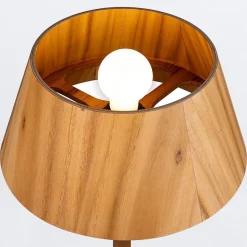 Holz Tischlampe Modern Holz 53 cm Teak Furnier E27