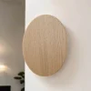 Holz Wandlampe rund Ø 30 cm flach indirektes Licht