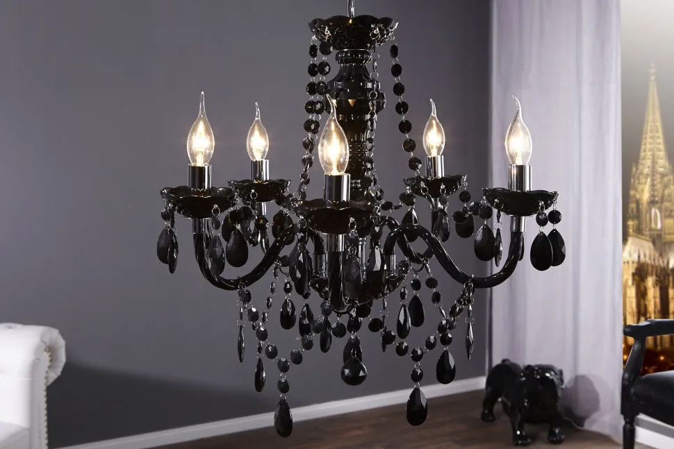 Imposant Pendellampe Klassisch E14 Schwarz Acryl