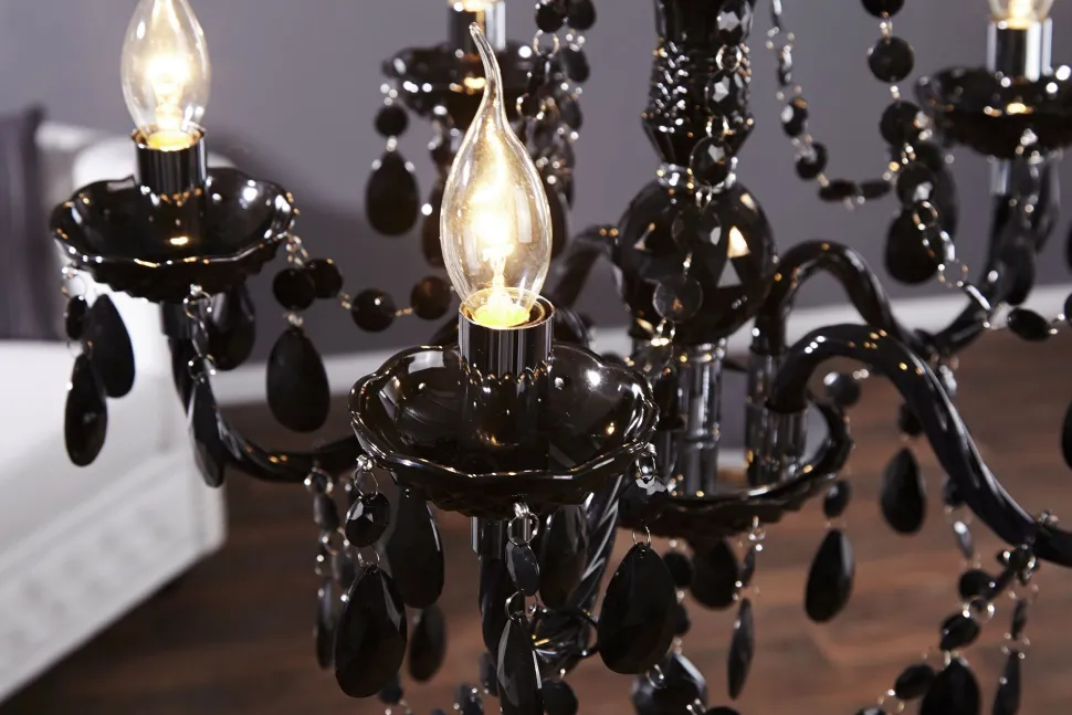 Imposant Pendellampe Klassisch E14 Schwarz Acryl