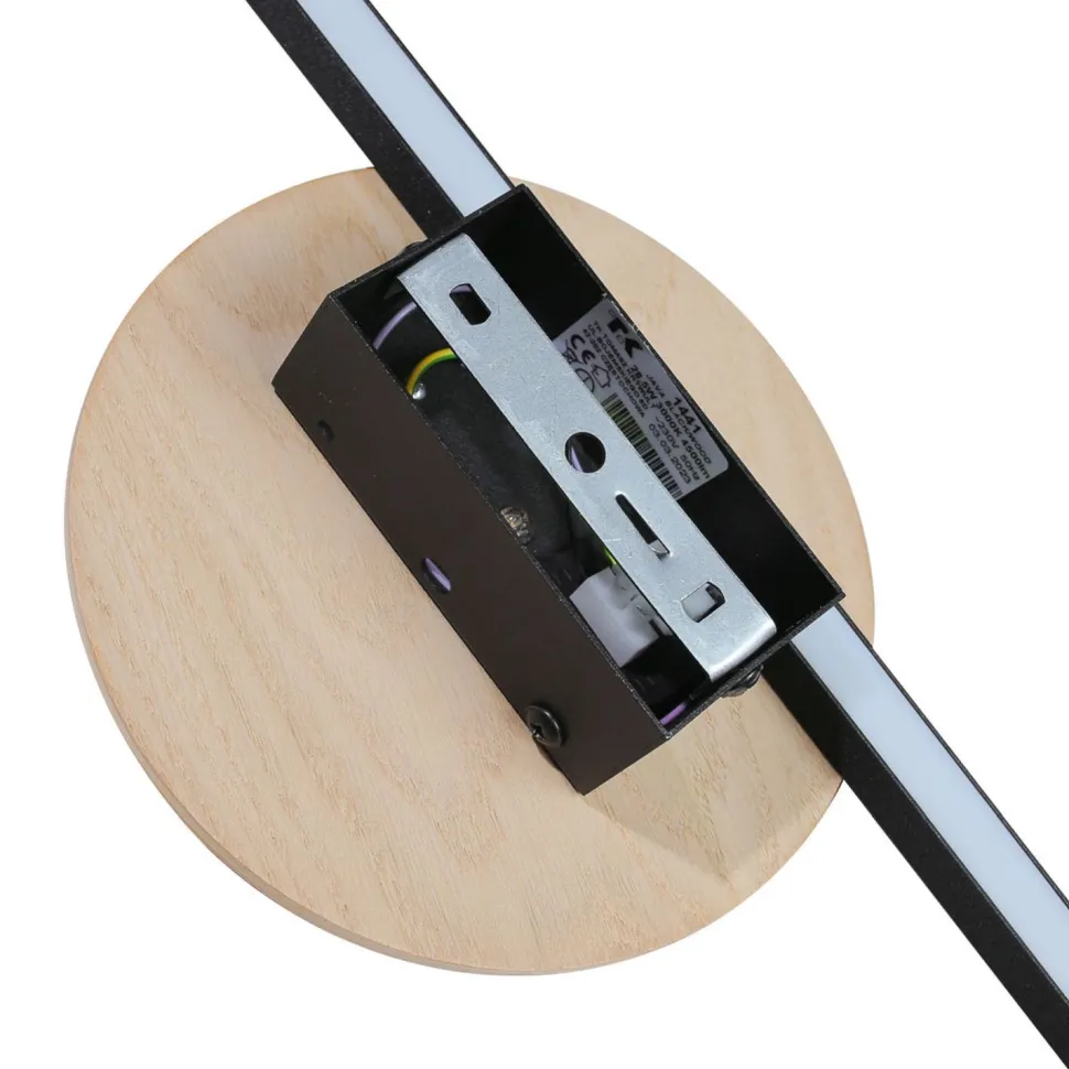 Indirekte Wandlampe LED Schwarz Natur Metall Holz 3000 K