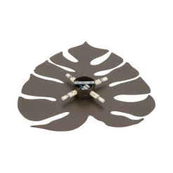 Indirekte Wandleuchte Metall Braun H: 54 cm 3x G9 Blatt