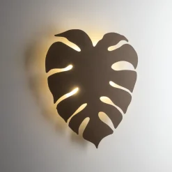 Indirekte Wandleuchte Metall Braun H: 54 cm 3x G9 Blatt