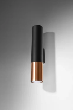 indirekte Wandleuchte Up Down Metall Schwarz Kupfer
