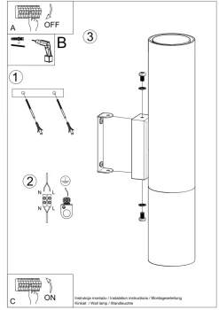 indirekte Wandleuchte Up Down Metall Schwarz Kupfer