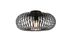 Industrial Deckenlampe Metall Schwarz E27 Ø40 cm rund