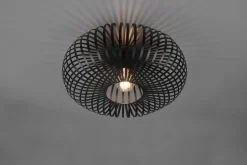 Industrial Deckenlampe Metall Schwarz E27 Ø40 cm rund