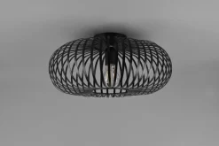 Industrial Deckenlampe Metall Schwarz E27 Ø40 cm rund