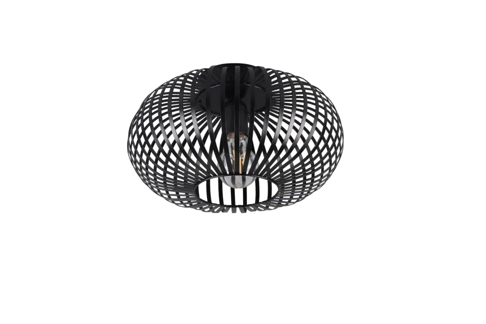 Industrial Deckenleuchte Metall Schwarz E27 Ø30 cm rund