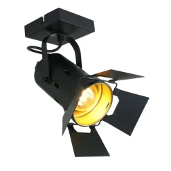 Industrial Deckenspot flexibel L:58 cm in Schwarz Gold