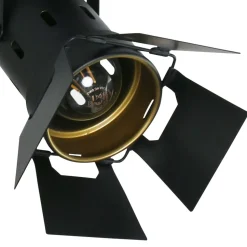 Industrial Deckenspot flexibel L:58 cm in Schwarz Gold