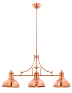 Industrial Hängelampe Metall E27 L:123cm in Kupfer