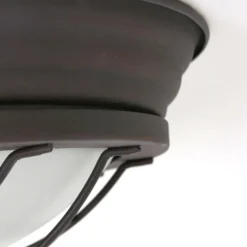 Industrie Deckenlampe Metall Glas Braun Weiß Ø29 cm E27