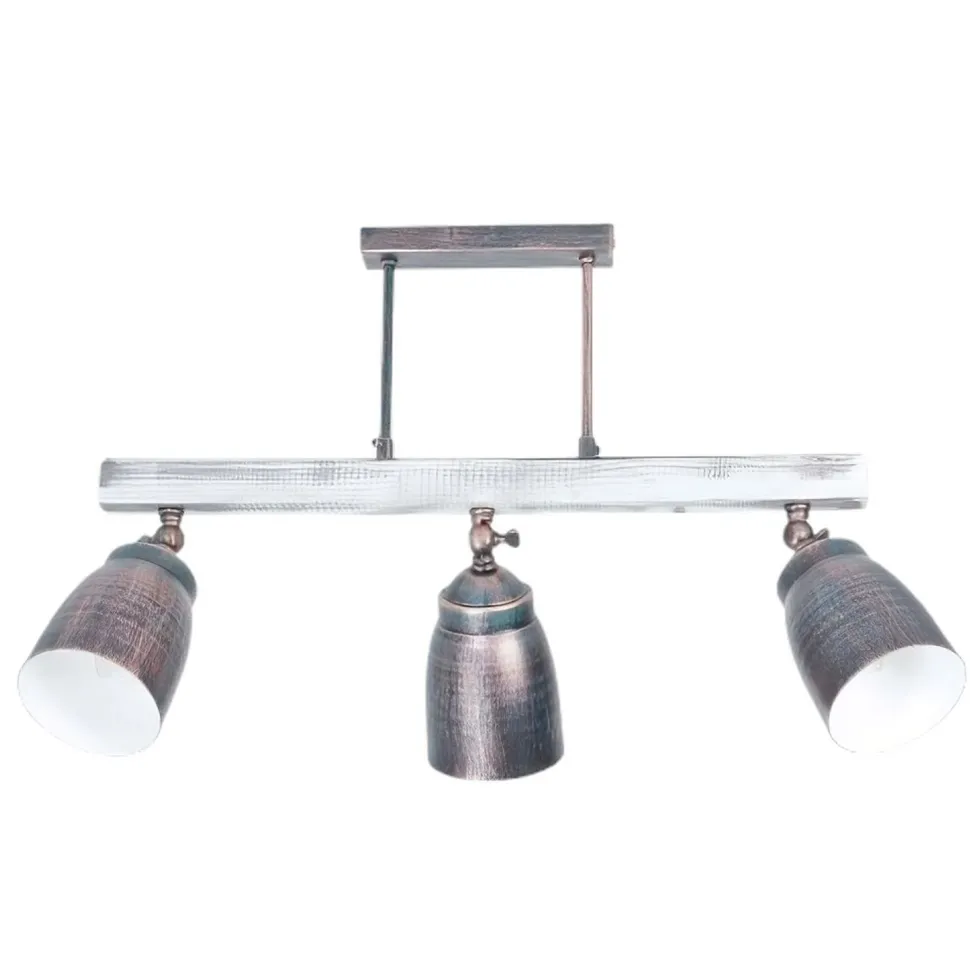 Industrie Deckenleuchte Holz Metall schwenkbar ALEJO