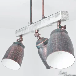 Industrie Deckenleuchte Holz Metall schwenkbar ALEJO