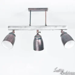 Industrie Deckenleuchte Holz Metall schwenkbar ALEJO