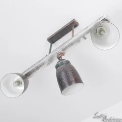 Industrie Deckenleuchte Holz Metall schwenkbar ALEJO