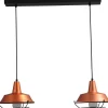 Industrie Hängelampe Kupfer Ø25cm 2xE27 Ziergitter