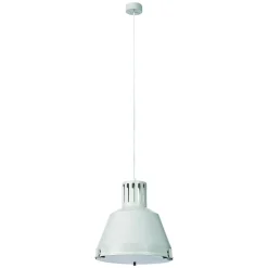 Industrie Hängelampe Weiß Glas Schirm Ø 33 cm