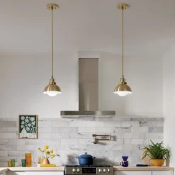 Innenleuchte 3-in-1 Wand Decke Hänge Metall Glas in Bronze