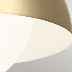 Innenleuchte 3-in-1 Wand Decke Hänge Metall Glas in Bronze