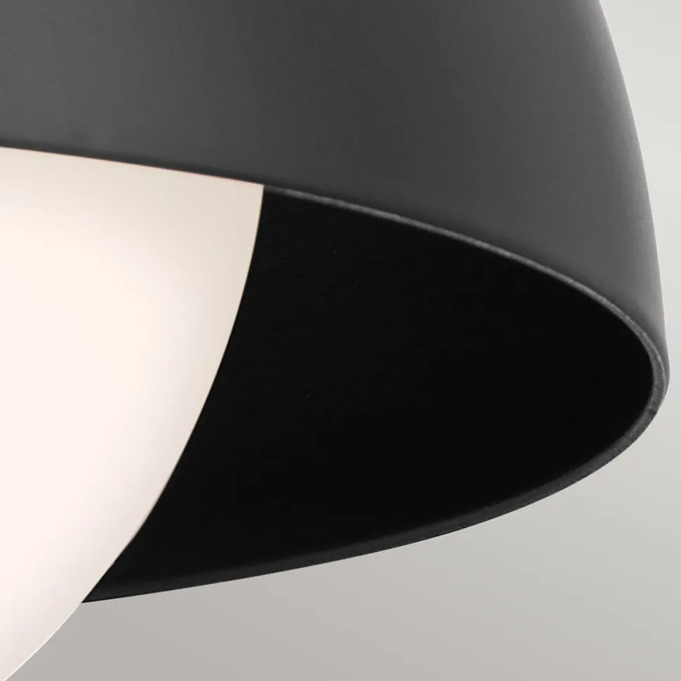 Innenleuchte 3-in-1 Wand Decke Hänge Schwarz Metall Glas