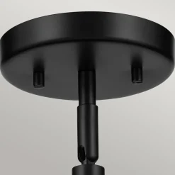 Innenleuchte 3-in-1 Wand Decke Hänge Schwarz Metall Glas