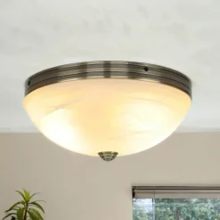 Jugendstil Deckenlampe Glas 2xE27 Ø31cm ORCHIDEA