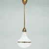 Jugendstil Hängelampe Berliner Messing Glas E27 Ø24 cm