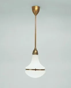 Jugendstil Hängelampe Berliner Messing Glas E27 Ø24 cm