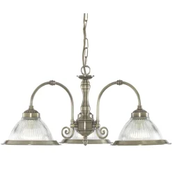 Jugendstil Hängeleuchte mit Glasschirm Antik