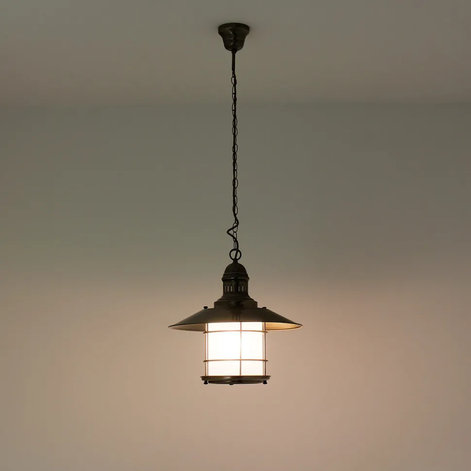 Jugendstil Hängeleuchte Sudan in Messing Optik