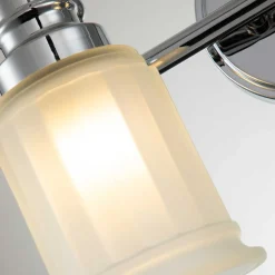 Jugendstil Lampe Bad LED G9 B: 35,7 cm Chrom Weiß IP44