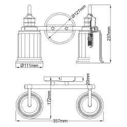 Jugendstil Lampe Bad LED G9 B: 35,7 cm Chrom Weiß IP44