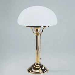 Jugendstil Tischleuchte poliertes Messing Z1