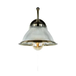 Jugendstil Wandlampe mit Glasschirm Antik