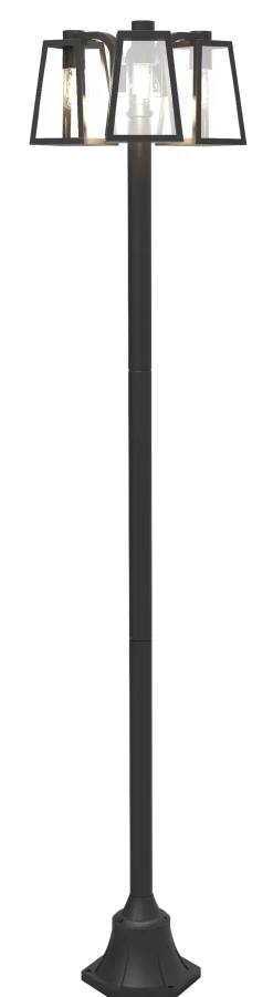 Kandelaber Aluminium Glas E27 IP44 186,8 cm Schwarz