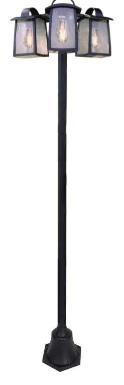 Kandelaber Aluminium Glas E27 IP44 195 cm Vintage