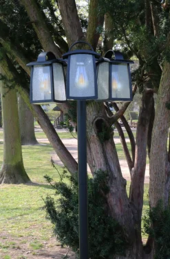 Kandelaber Aluminium Glas E27 IP44 195 cm Vintage