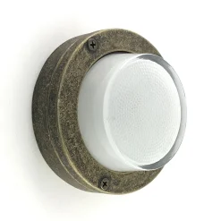 Kellerlampe Glas Messing massiv G9 IP64 D: 14 cm rund