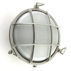 Kellerlampe Messing Glas E27 IP64 Ø 24 cm rund Maritim