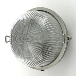 Kellerlampe Messing Glas rund D: 17,5 cm IP64 E27 Maritim