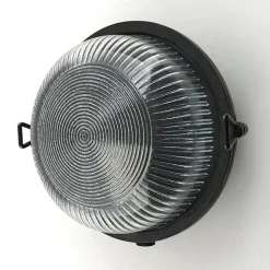 Kellerlampe Messing Glas D: 17,5 cm rund IP64 E27 LYROS