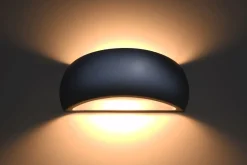 Keramik Wandlampe Up Down Grau indirekt 32 cm G9