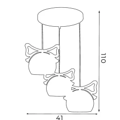 Kinderzimmer Hängelampe Weiß Bunt 3x E27 Glas Metall